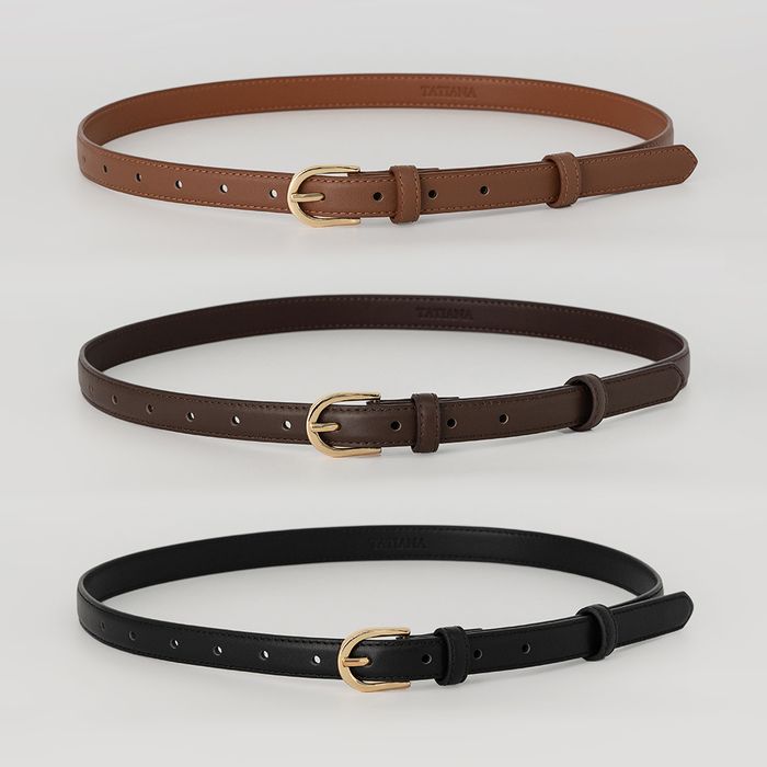 BT8038 Classic Round Cowhide Belt 18 mm 3 Colors