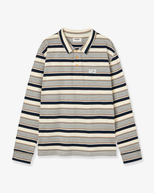 STRIPE PK T-SHIRTS [MELANGE GREY]