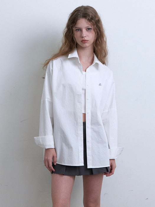 drop over fit shirts - white