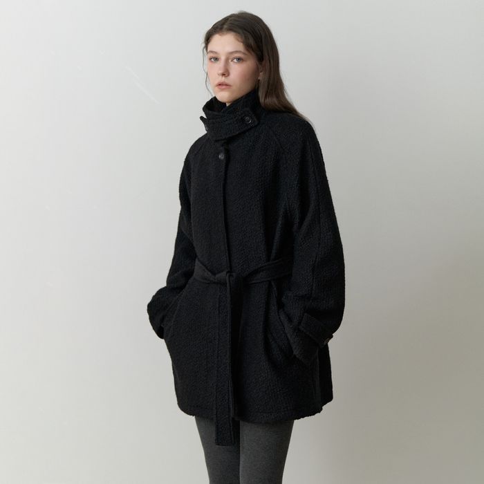 Ounce half wool coat (black)