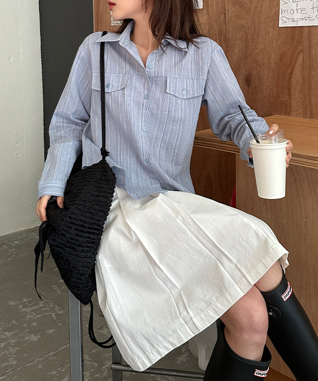 Daily Jewelry Cotton Pleats Midi Skirt