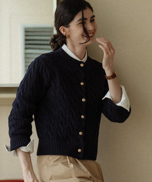 Nina cashmere cardigan_Navy