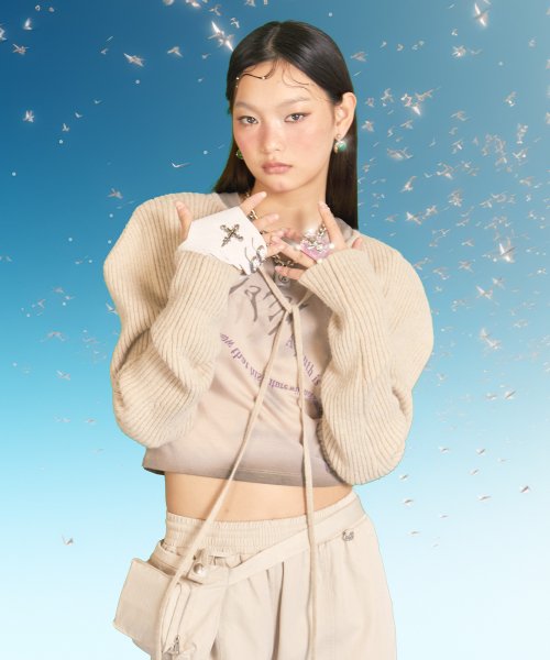 Solid Knit Bolero Beige BP3KG001