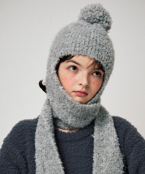 LOOP BALACLAVA MUFFLER, GREY
