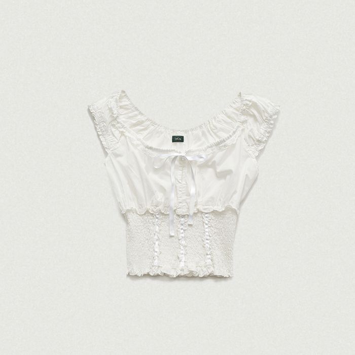 Petunia Smocked Blouse (White)