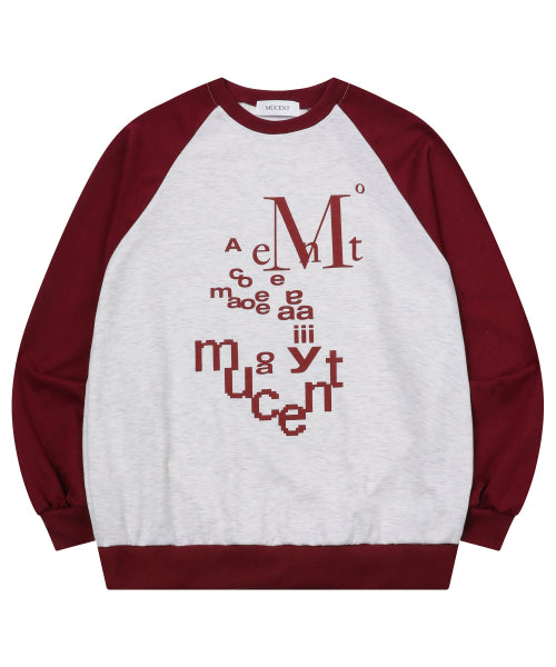 Mobius Lettering Raglan Colorful Sweatshirt for both men and women (2 Colors)