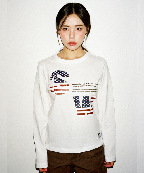 レディース セミクロップ SEW-B US ロングスリーブ Tシャツ
