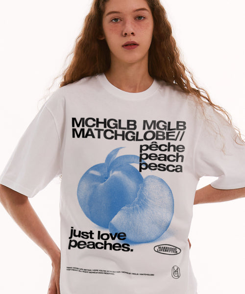 Peaches Oversized Tee (White)