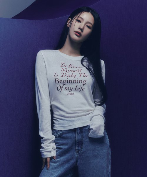 Life Lettering Long Sleeve T-Shirt_IVORY