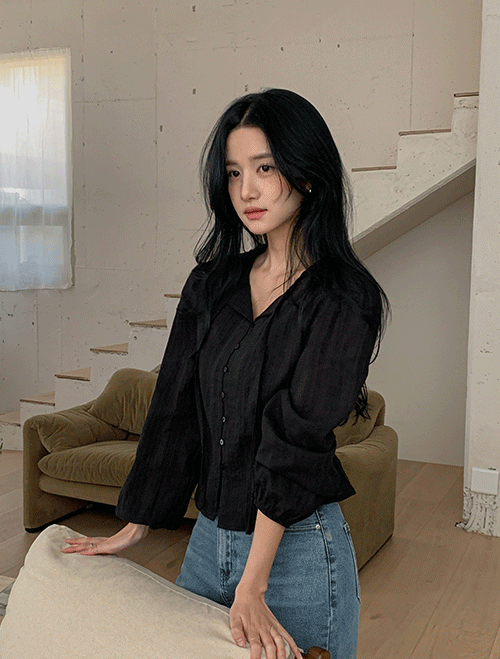 Benito [Cuan Couture Item♥][made] Moet Jacquard Blouse (New/Best/Interseasonal/Spring Women/Daily/Daily Look/Date Look/Working Look)