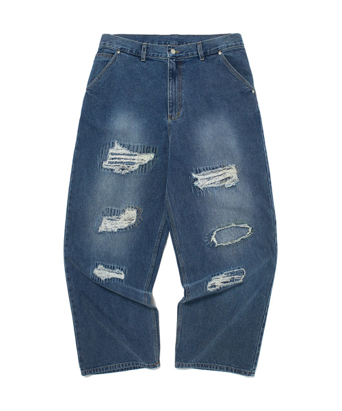 STITCH DISTRESSED PANTS (DENIM)