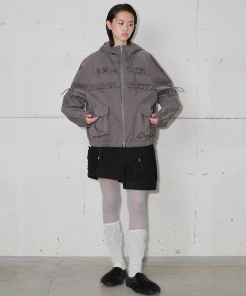 Ruffled Hoodie Jumper [Charcoal]