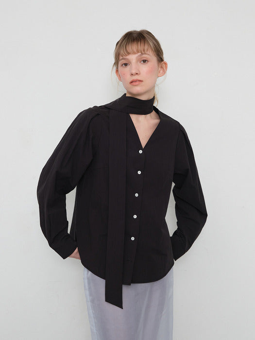 Grace Tie Blouse_Black