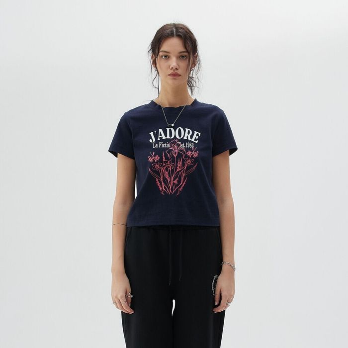 LY FLOWER T-SHIRT(NAVY)