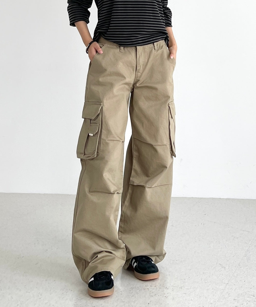 Cosivo OTJ Women's Cargo Pants Fall Cotton Semi-Wide Straight Wide Low-rise ottj Pants