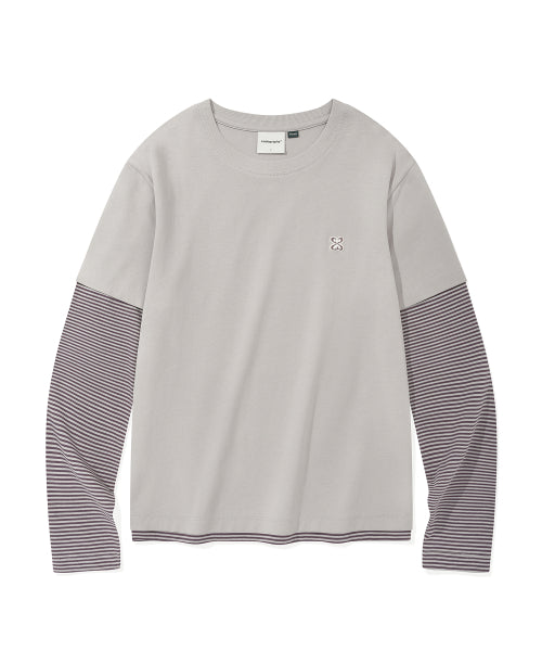 (Woman) Layered Long-Sleeved T-Shirt_Fail Pink