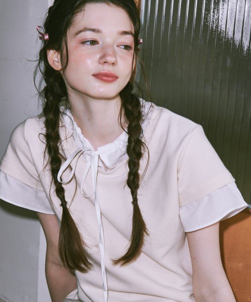 SHIRTS LAYERED T SHIRT CREAM