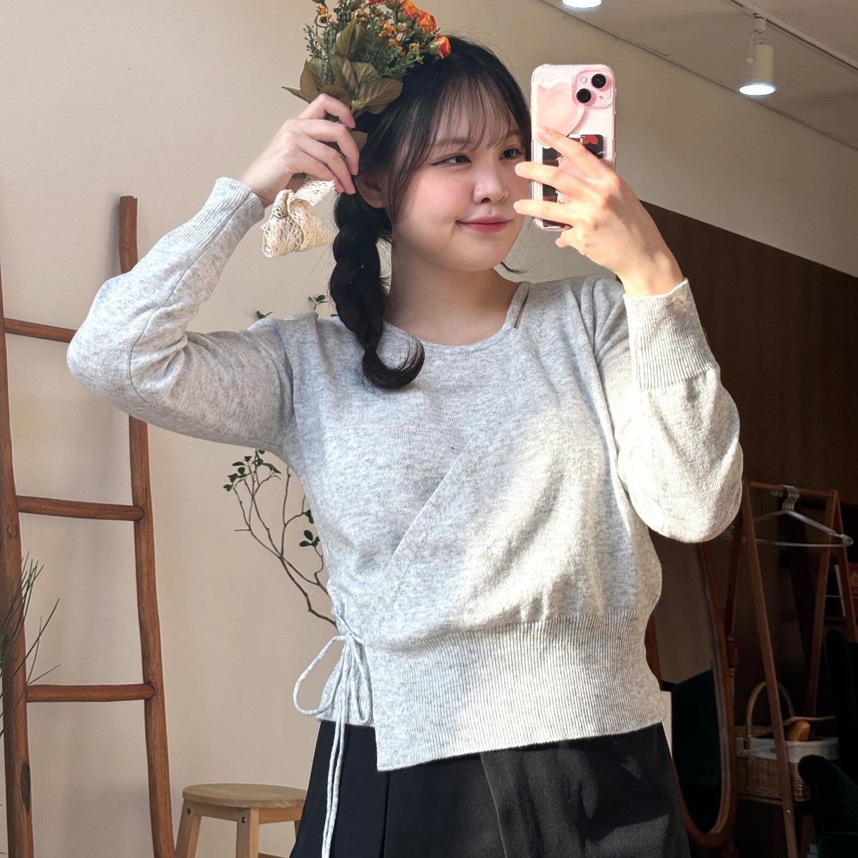 6&6 [Recommendation/~66 and a half] Lovely unbalanced wrap knitwear