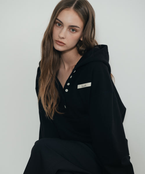 (W) Taylor Cotton Sweat Hoodie Black