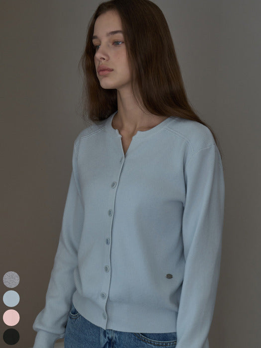 soft open-neck cardigan 4 colors VW375