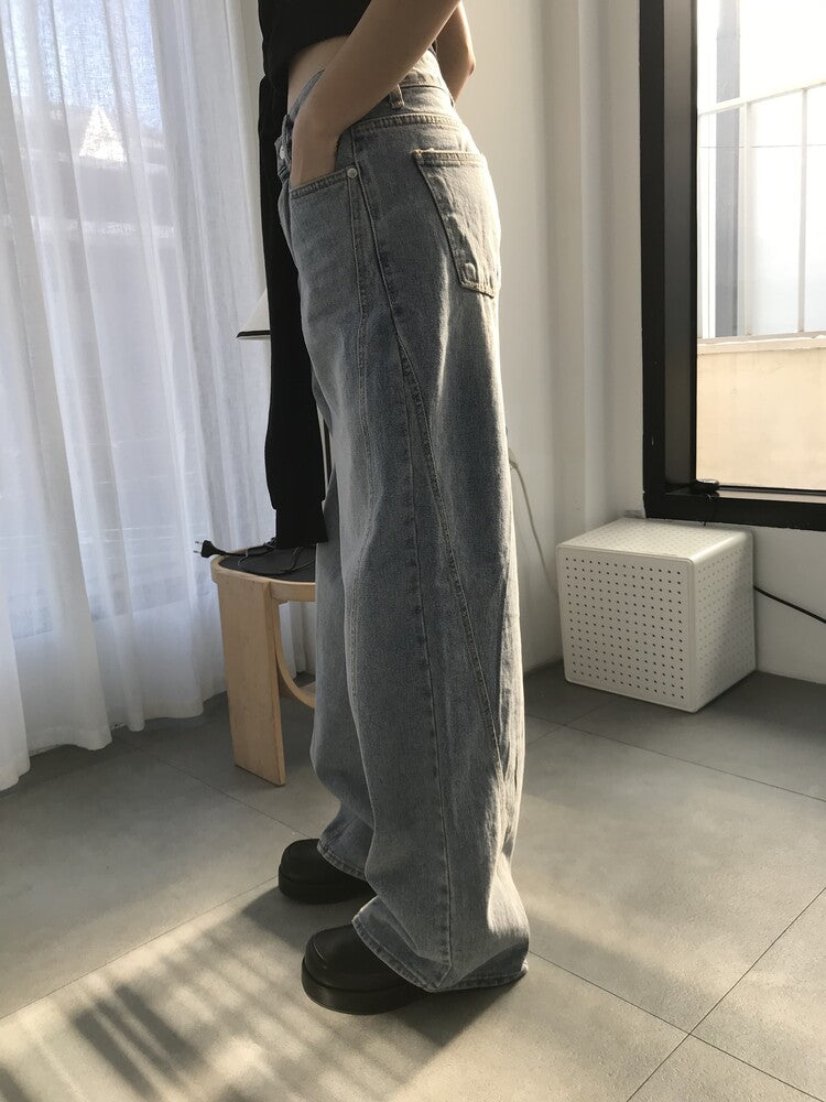 튜프티 sloped denim pants