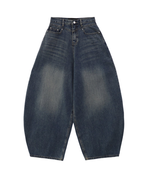 Front Yoke Denim Pants [Dark Blue]