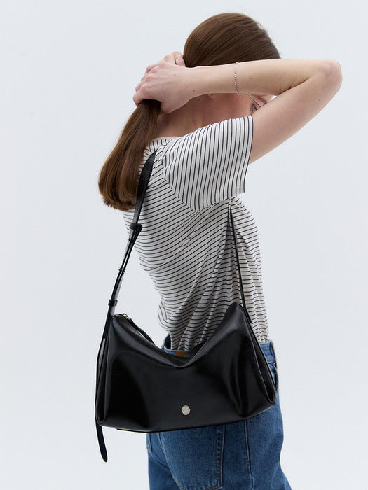 Soft Shoulder Large Leather Black