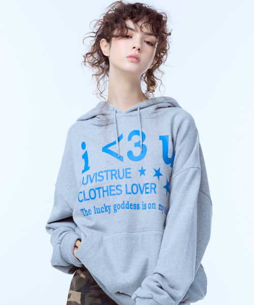 LUVISTRUE PA LETTERING HOODIE (GRAY) - Size & Review | MUSINSA