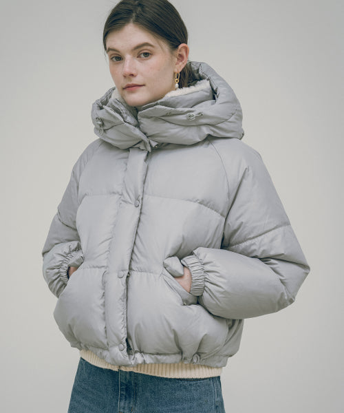 SIOT4090 Duck Down Glossy Hooded Padding_Light Gray