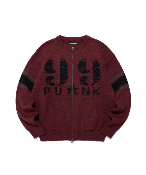 99 Punk Zip Up Knit_Burgundy (IK2EFMK684A)