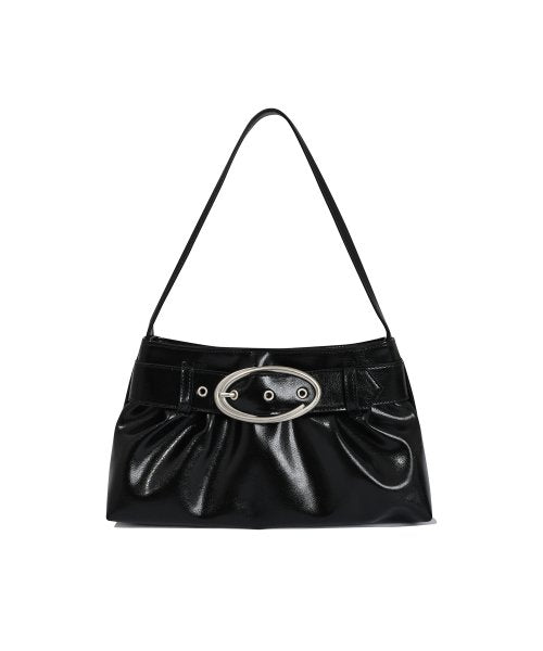 C BELTED HOBO BAG_BLACK