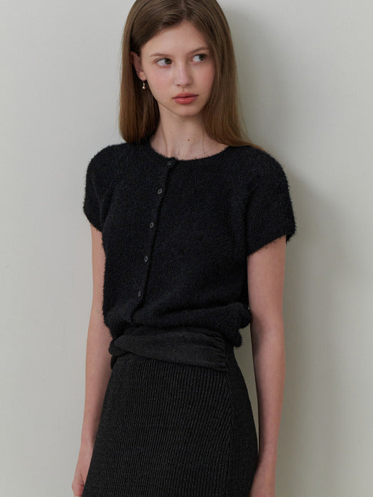 Sugary half cardigan (black)