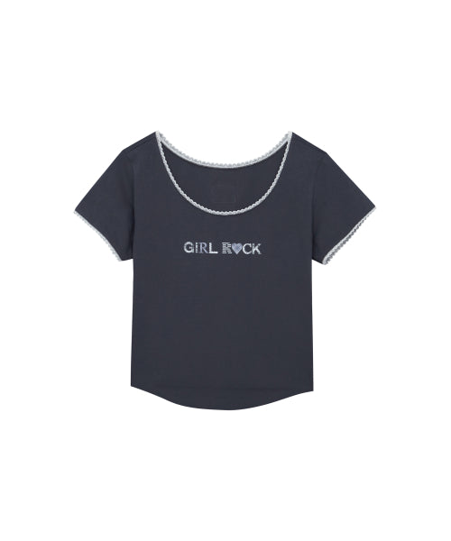 ガールロックTシャツ（チャコール）