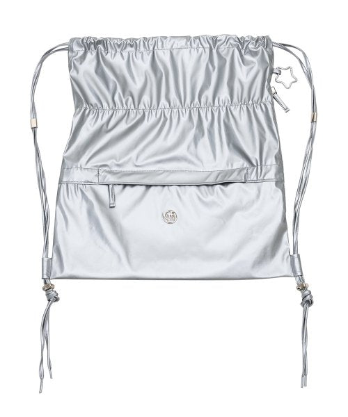 Damp Glossy String Backpack Silver