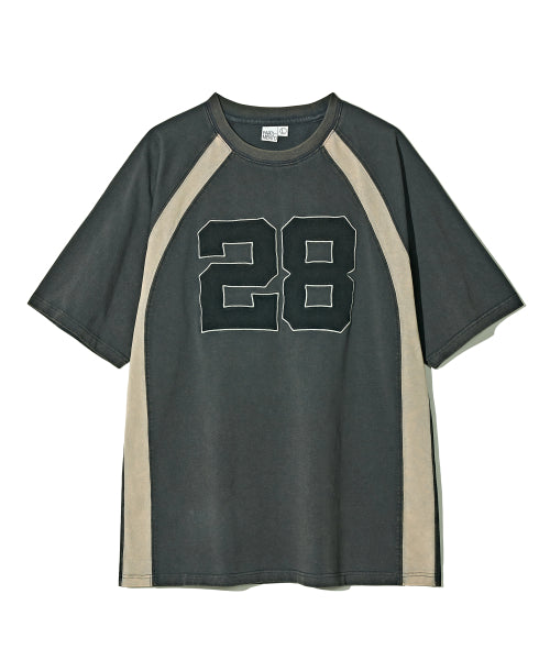 VTG Washed Football Raglan Tee Charcoal