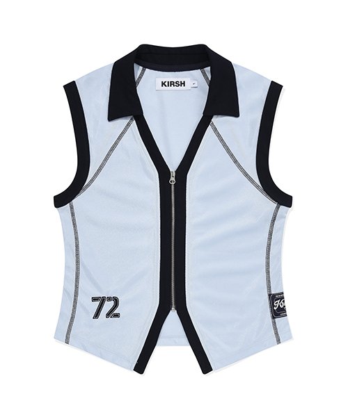 Full Open Pique Sleeveless [Sky]