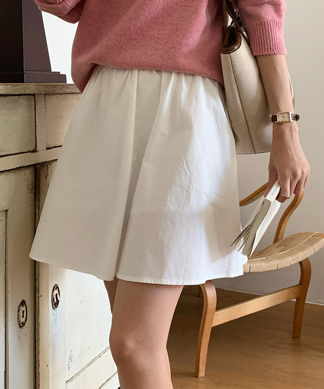 1015 Market [Lovely 🤍 Skirt] Anna Cotton Shirring Skirt