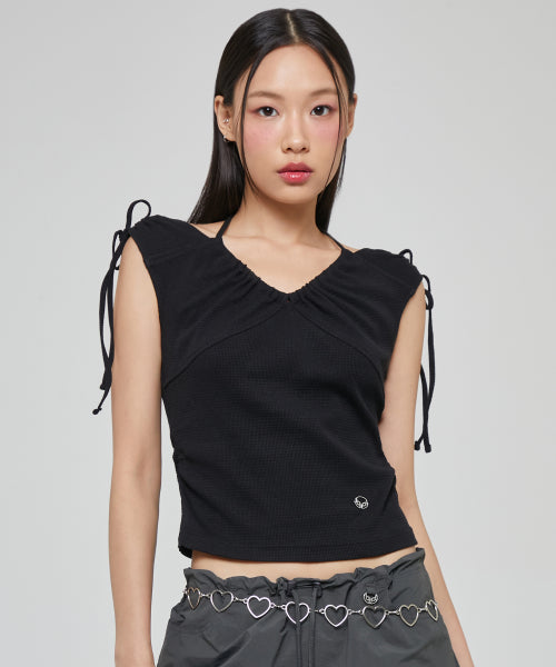 STRING HALTERNECK T-SHIRT BLACK BQ2CH027
