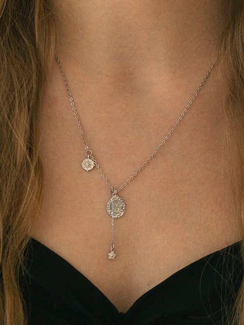 Two Coin Drop Necklace (2 colors)