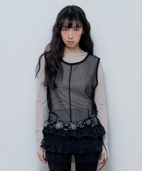 ドットレイヤードワンピース（ブラック）_F24ZD880