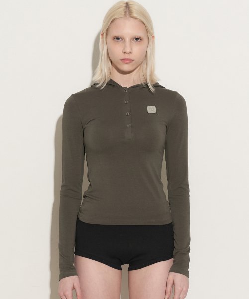Square Logo Hoodie - Khaki