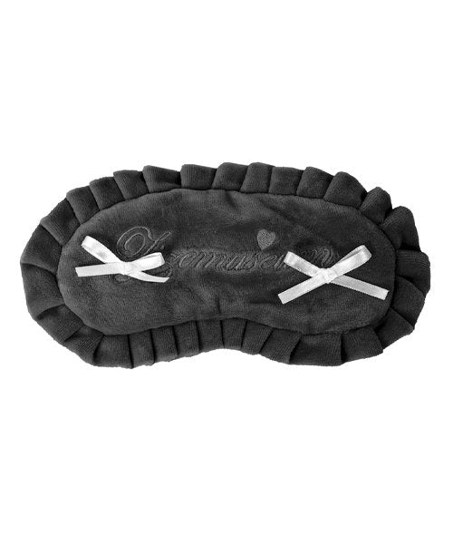 Velvet Ribbon Pajama Eye Patch (Charcoal)