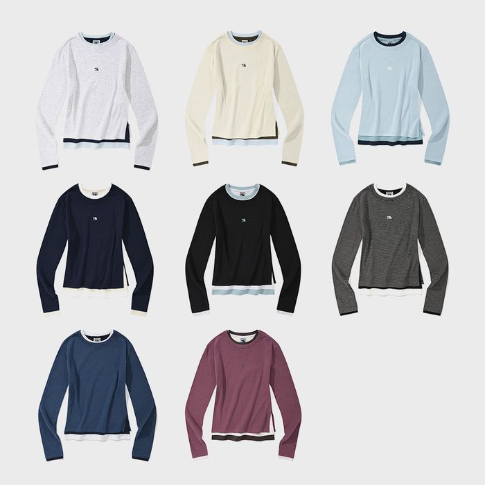 [コードグラフィー] (Woman)WAVE Logo Symbol Crop Long Sleeve Woman) WAVE logo layered long sleeve_8COLOR – Wishbucket