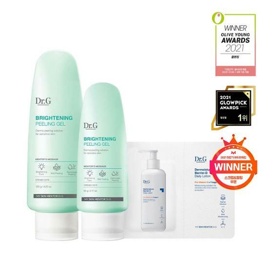 [Increased Quantity] Dr.G Brightening Peeling Gel 120g Set (Peeling Gel 60g + Barrier D Lotion 2ml Gift)
