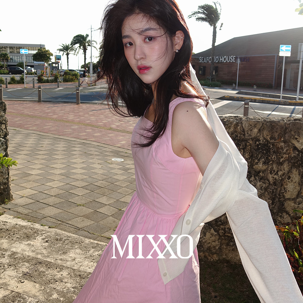 Misso [UniPICK/Travel Look🏝/ Resort Dress/Layered Dress] [Cumulative 8,000 sheets🏆] Square Neck Sleeveless Long Dress MIWOWWE711G