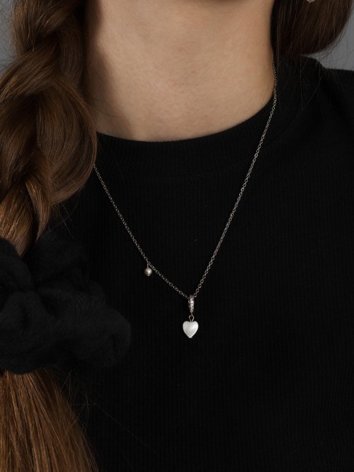 Mother-of-pearl heart pendant daily necklace