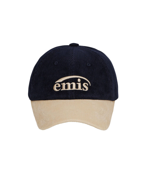 Corduroy Two-Tone Ball Cap-Navy