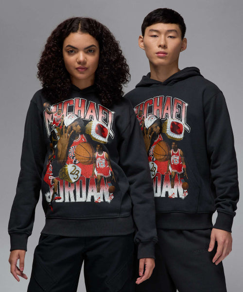 Jordan flight fleece graphic pullover hoodie M - off-noir / HJ4396-045