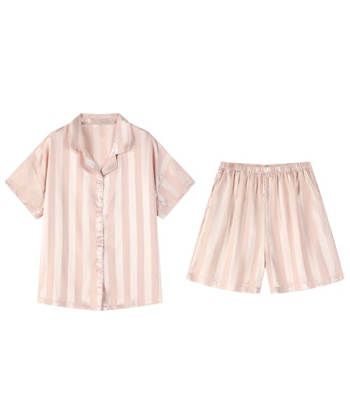 Silky Stripe Short Pajama Two-Piece