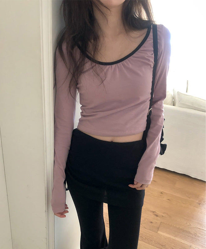 Nearwear [🌸New Spring Product] Tanley Shirring Color Long Sleeve Tee (3 colors)